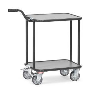 Rolplateau met duwstang (600 x 450 mm), antracietgrijs