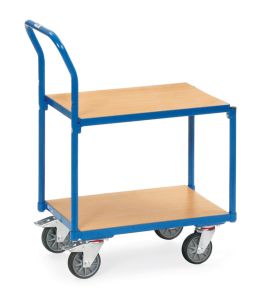 Rolplateau met 2 etages en duwbeugel