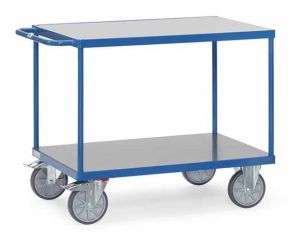 Duwbeugelwagen met harde PVC platformen 850 x 500 mm