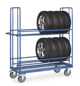 Bandenwagen 4596 met 2 laadvlakken, platform met ingelast draadgaas