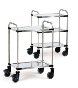 RVS etagewagen met 2 etages 5036, laadvlak 630x400 mm