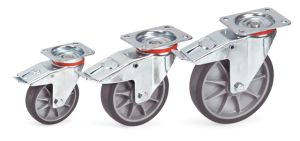 TPE zwenkwiel met rem, 200x40 mm 