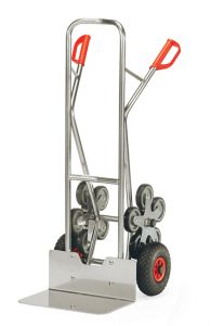 Aluminium trappensteekwagen AK 1328 met 2 luchtbanden en 2 vijfarmige wielsets van TPE rubber