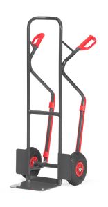 Stalen steekwagen B 1330 L met luchtbanden, antracietgrijs