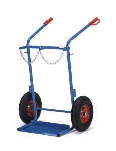 Gasflessenwagen 51011 met massief rubberen banden (voor 2 gasflessen á 40-50 liter)