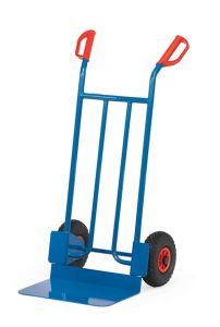 Stalen steekwagen B 1116 V met massief rubberen banden