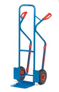 Stalen steekwagen B 1330 V met massief rubberen banden